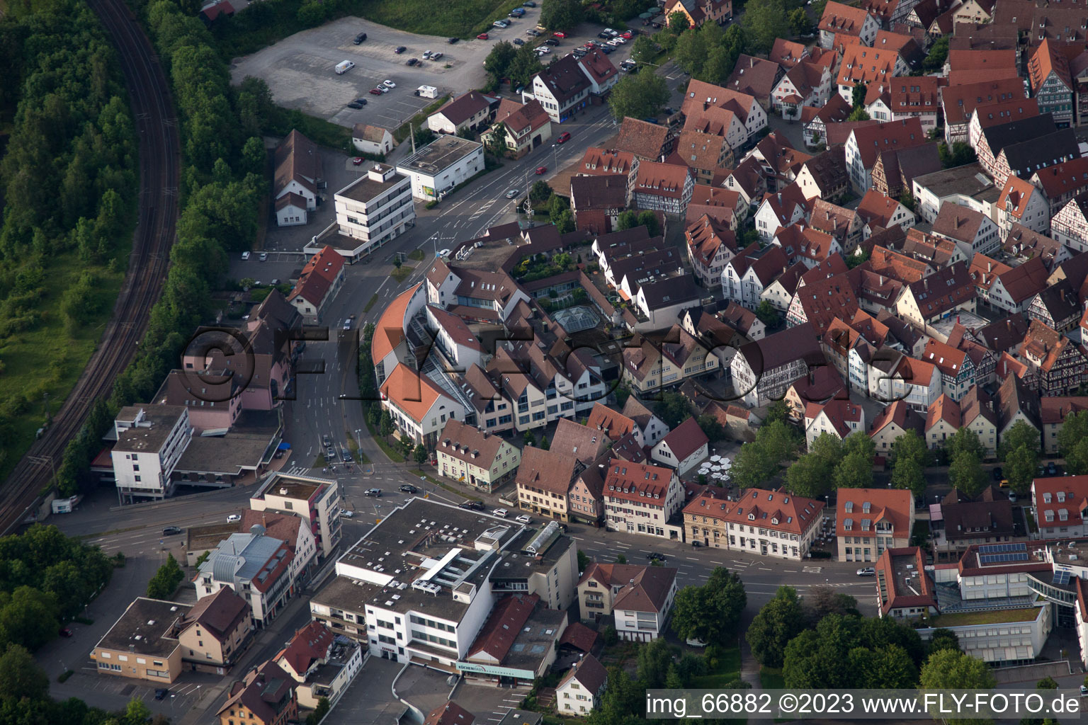 Vue aérienne de Bronntor à Herrenberg dans le département Bade-Wurtemberg, Allemagne