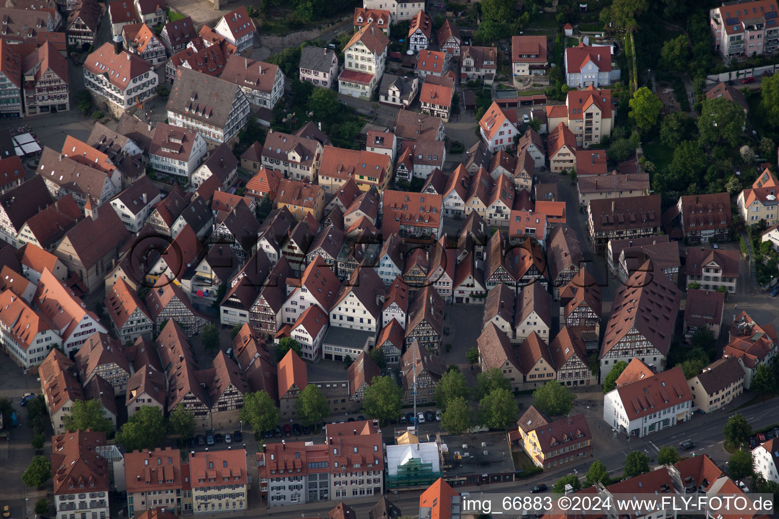 Vue aérienne de Sur le fossé à Herrenberg dans le département Bade-Wurtemberg, Allemagne