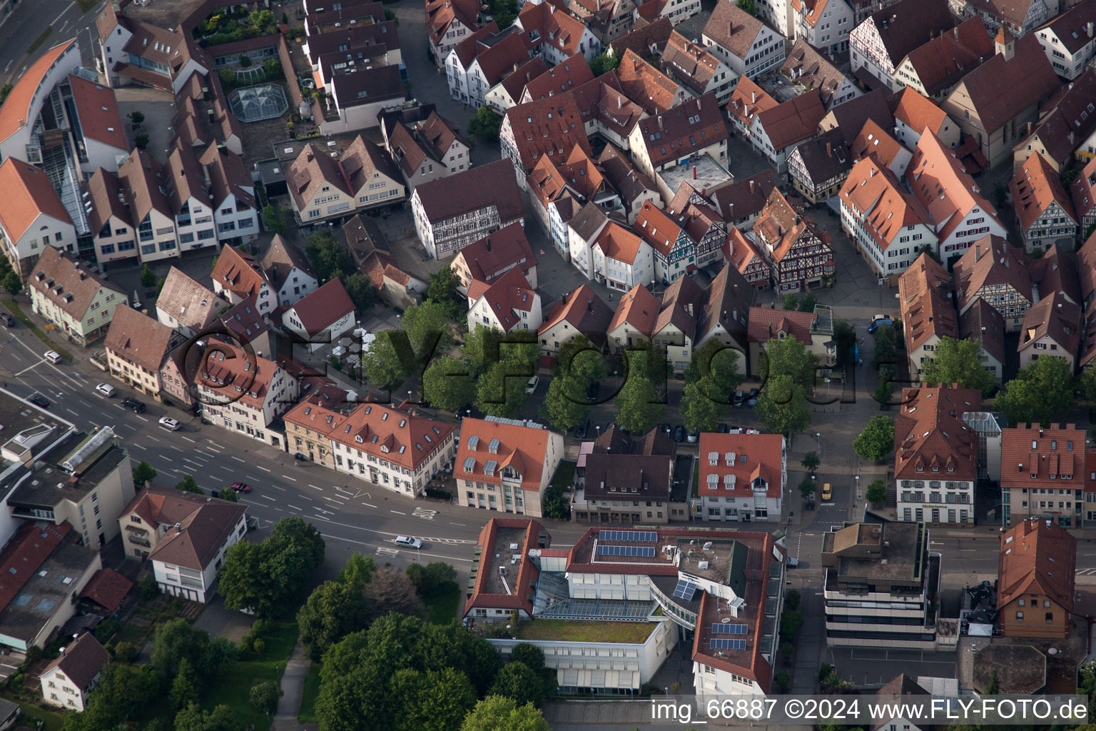 Vue aérienne de Bronngasse à Herrenberg dans le département Bade-Wurtemberg, Allemagne