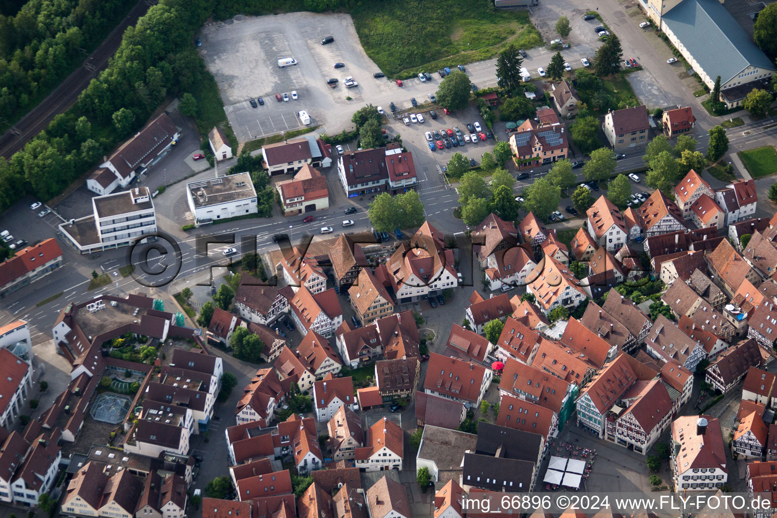 Vue aérienne de Mauvaise ruelle à Herrenberg dans le département Bade-Wurtemberg, Allemagne