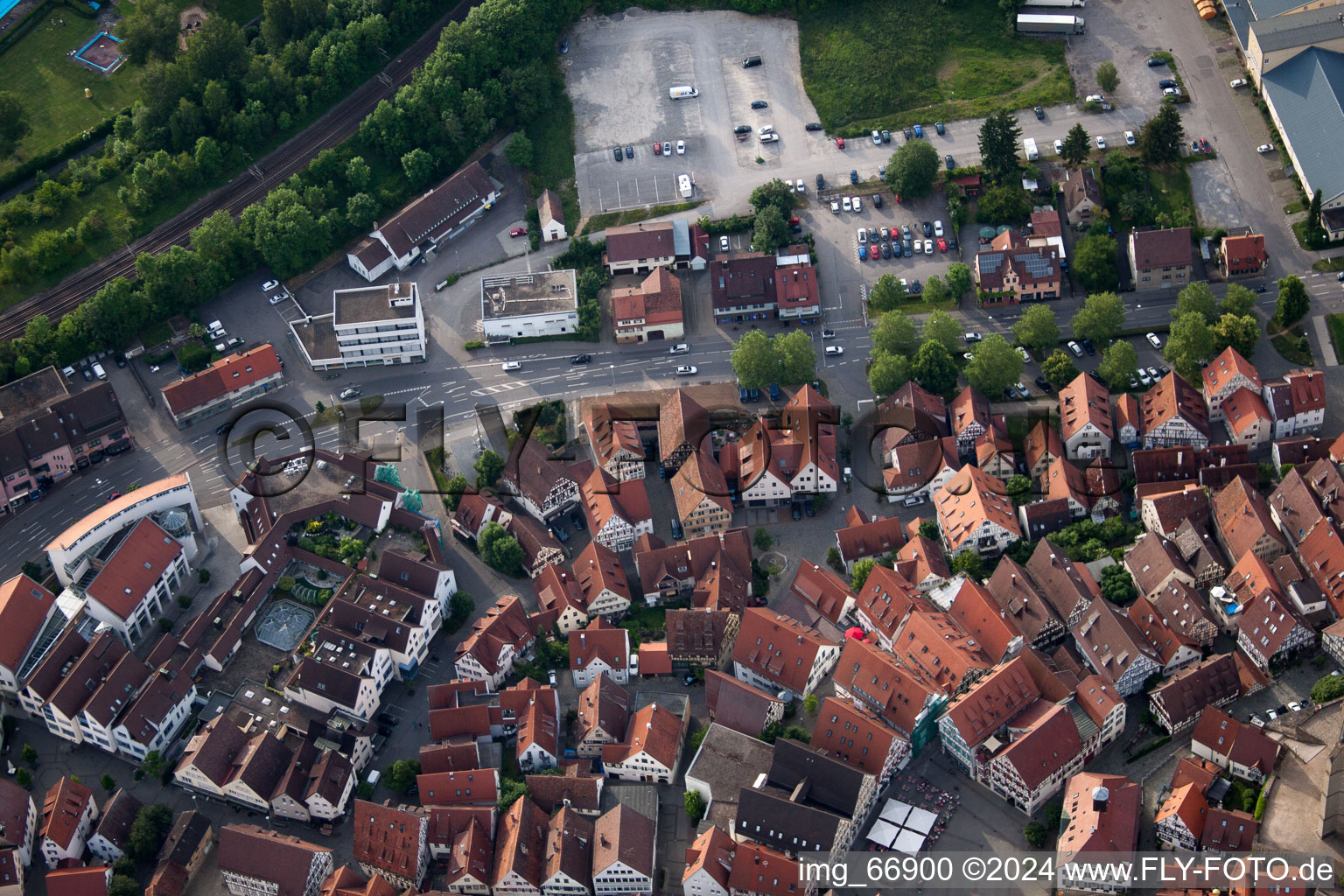 Photographie aérienne de Mauvaise ruelle à Herrenberg dans le département Bade-Wurtemberg, Allemagne