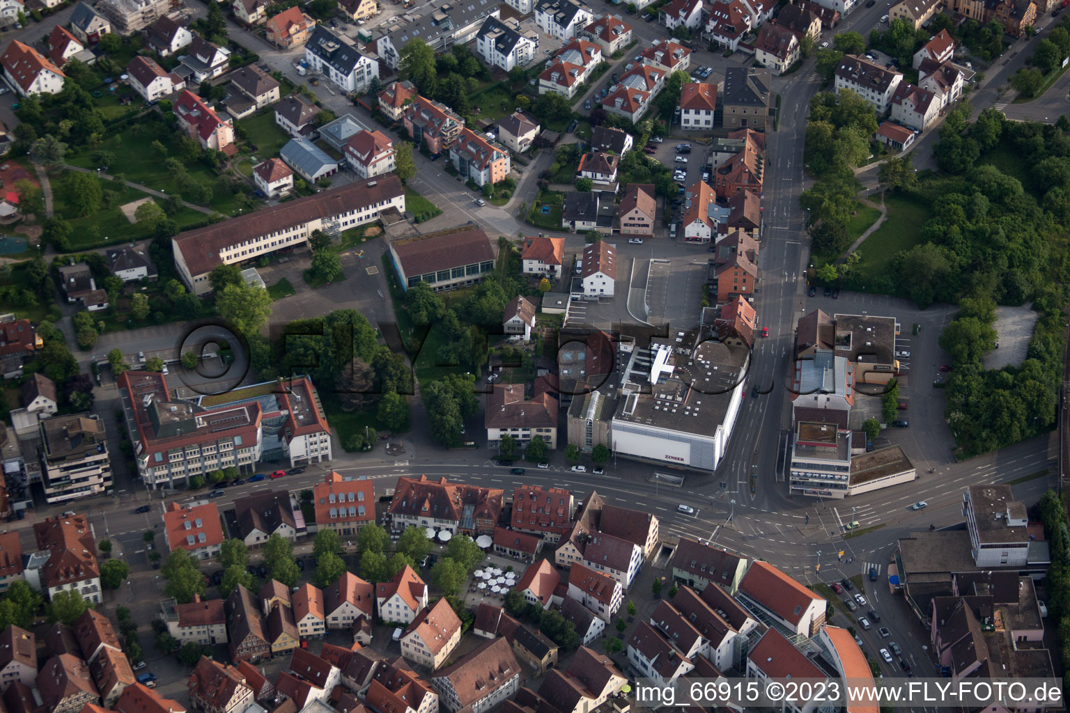 Vue aérienne de Maison de couture Zinser à Herrenberg dans le département Bade-Wurtemberg, Allemagne