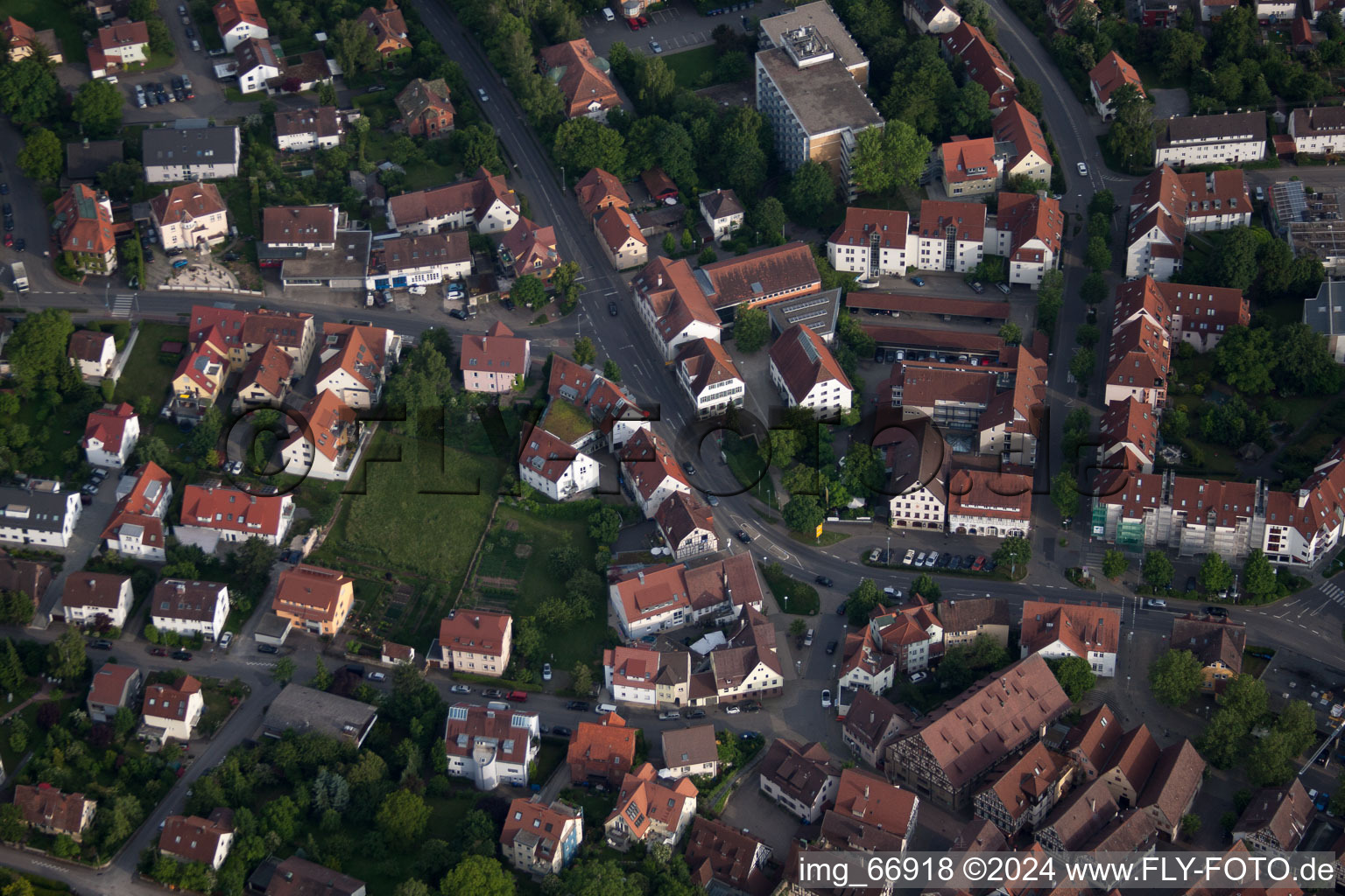 Vue aérienne de Wilhelm x Tübinger Straße à Herrenberg dans le département Bade-Wurtemberg, Allemagne