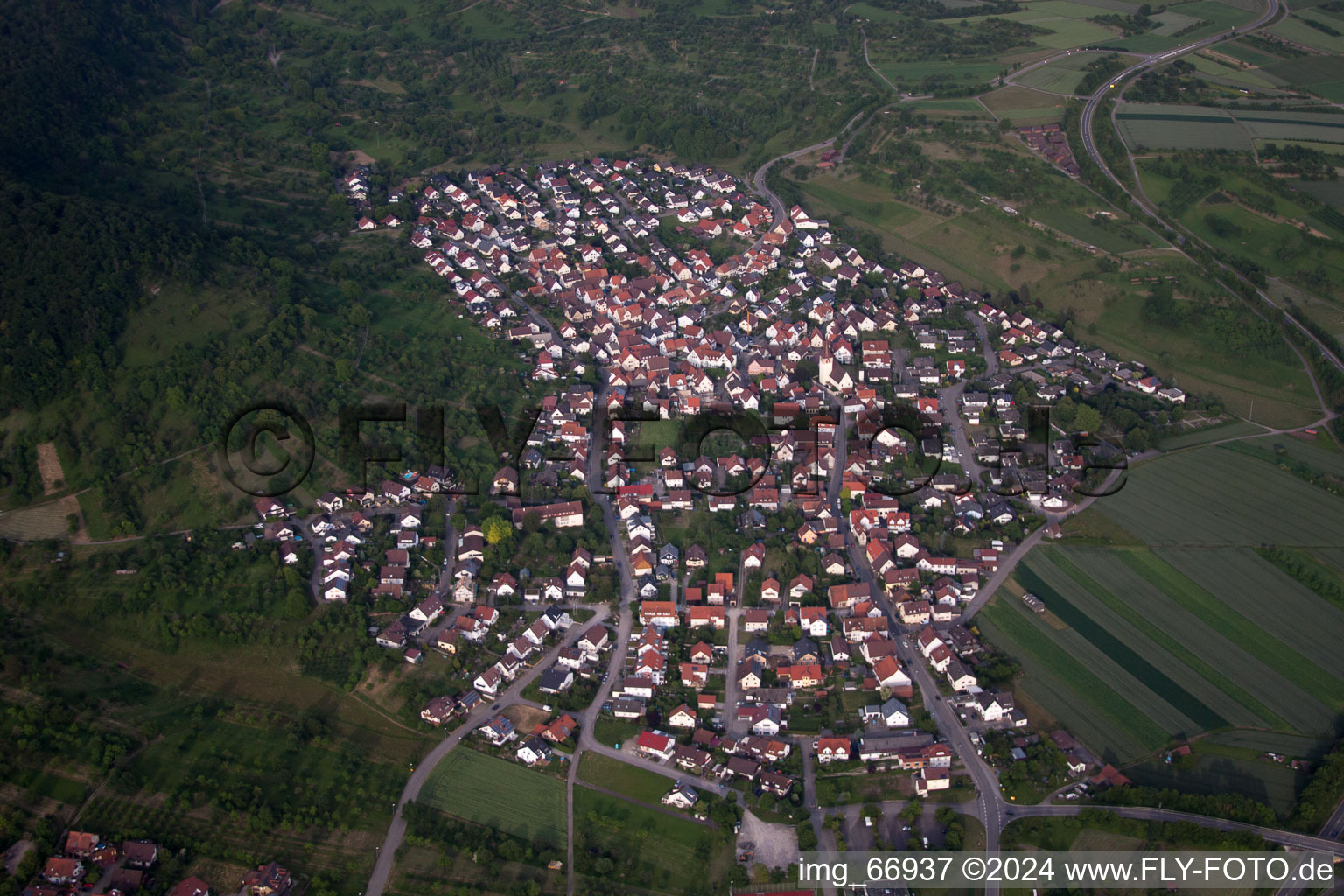 Vue aérienne de Quartier Kayh in Herrenberg dans le département Bade-Wurtemberg, Allemagne