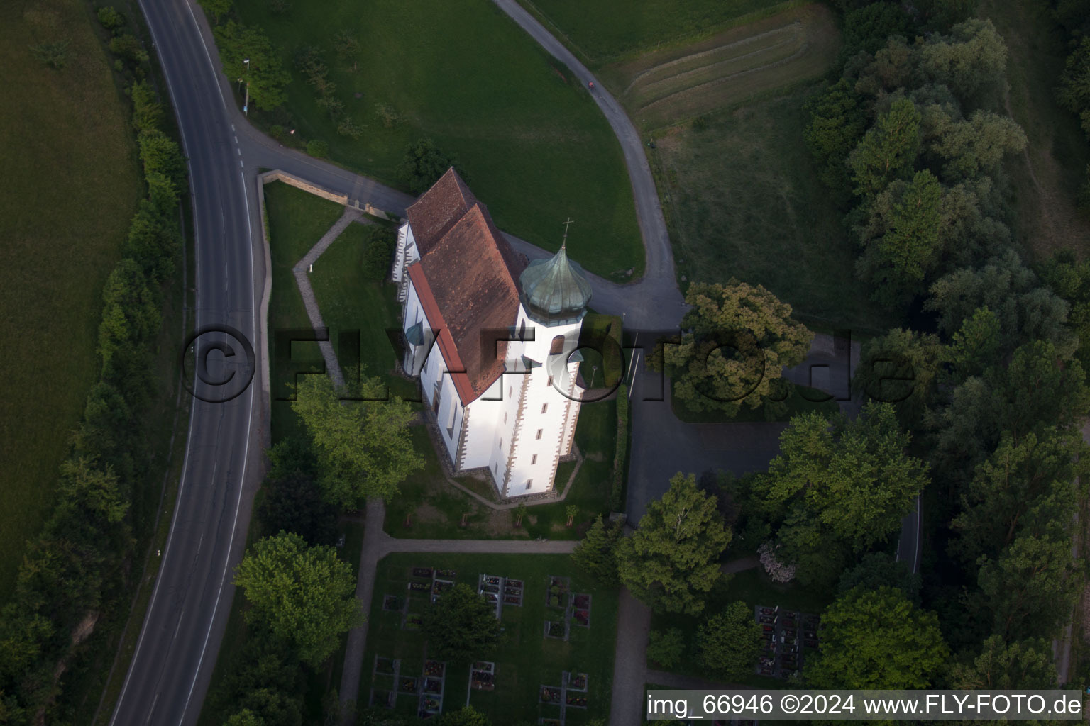 Chapelle de Poltringen à Ammerbuch dans le département Bade-Wurtemberg, Allemagne d'en haut