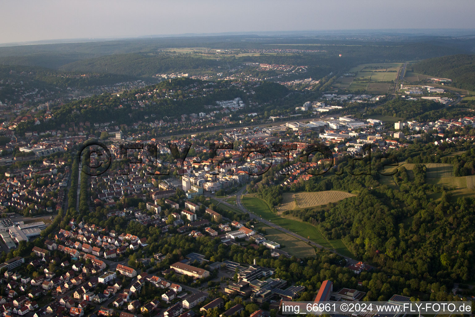 Vue aérienne de Tübingen dans le département Bade-Wurtemberg, Allemagne