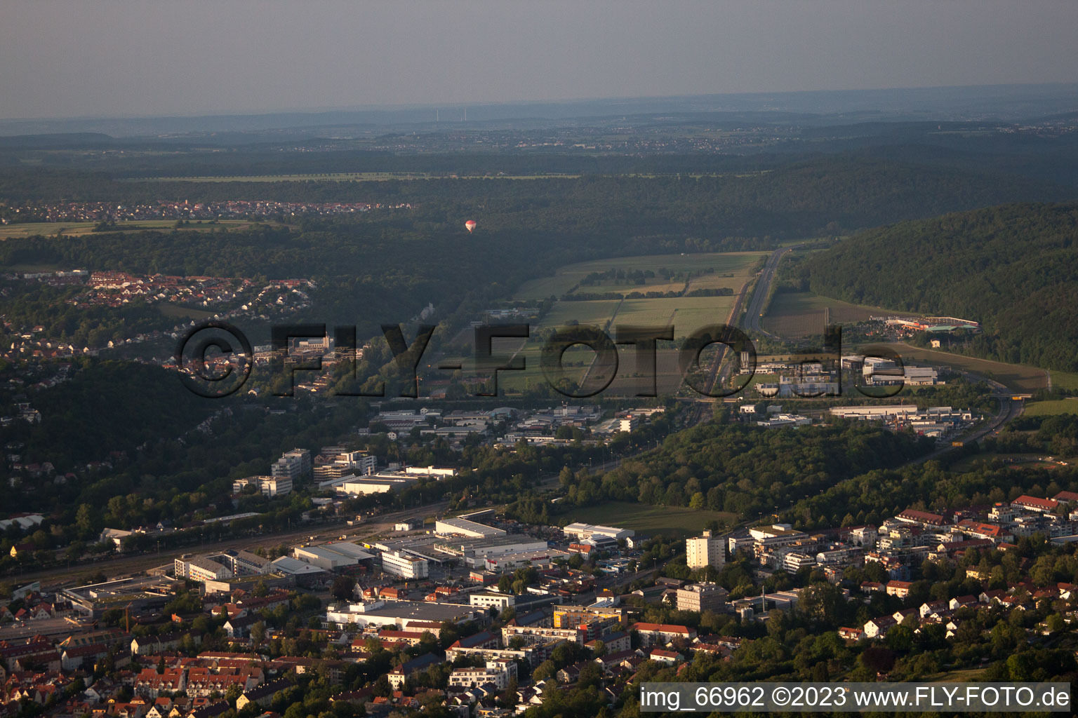 Vue aérienne de Tübingen dans le département Bade-Wurtemberg, Allemagne