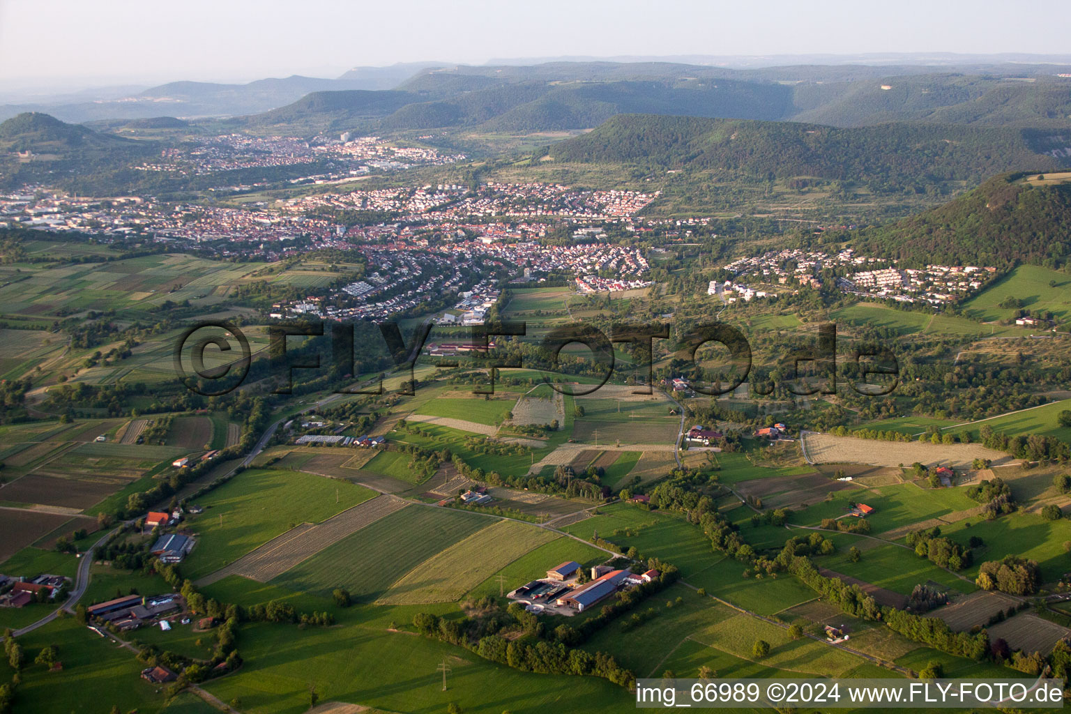 Vue oblique de Reutlingen dans le département Bade-Wurtemberg, Allemagne