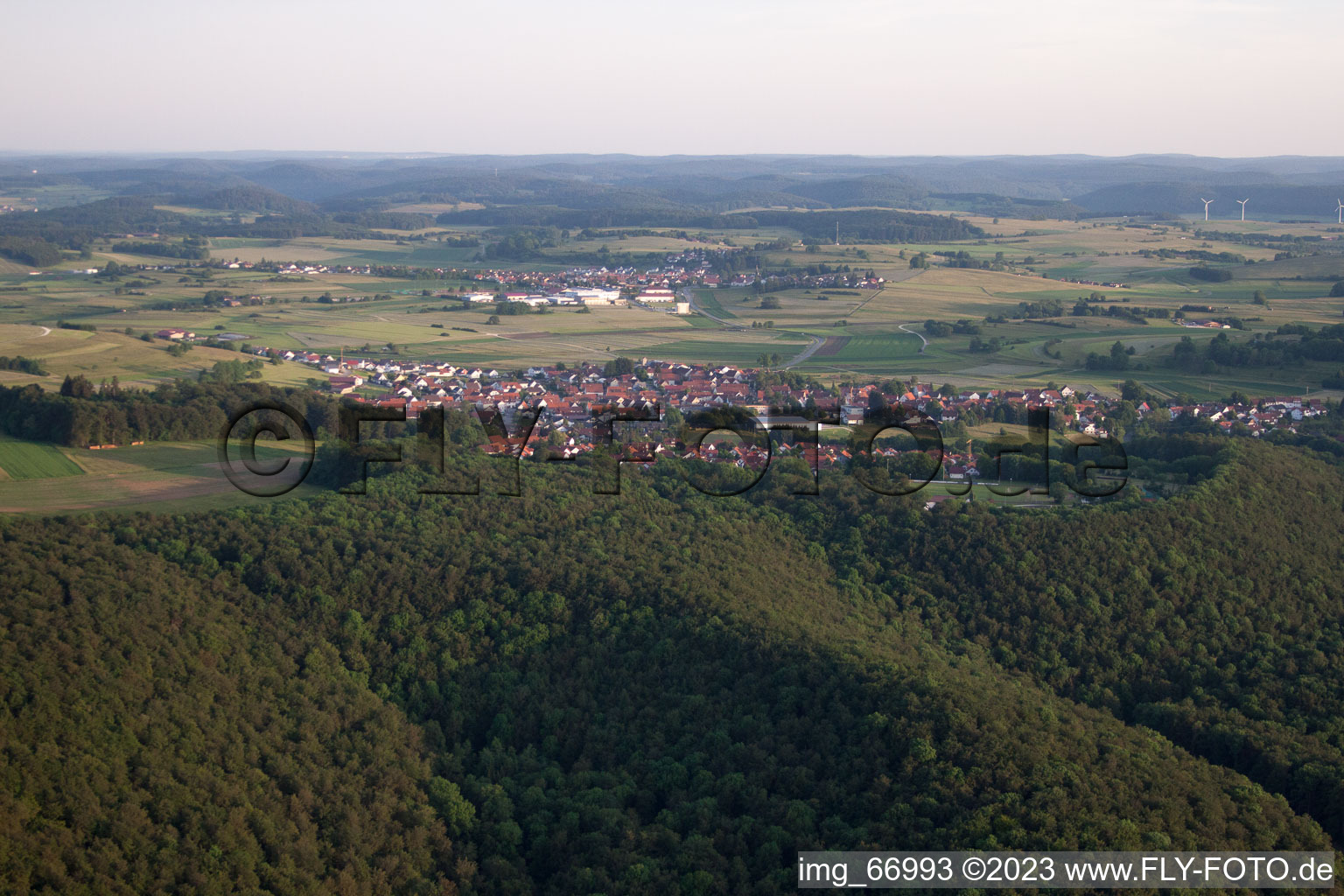 Vue aérienne de Genkingen dans le département Bade-Wurtemberg, Allemagne
