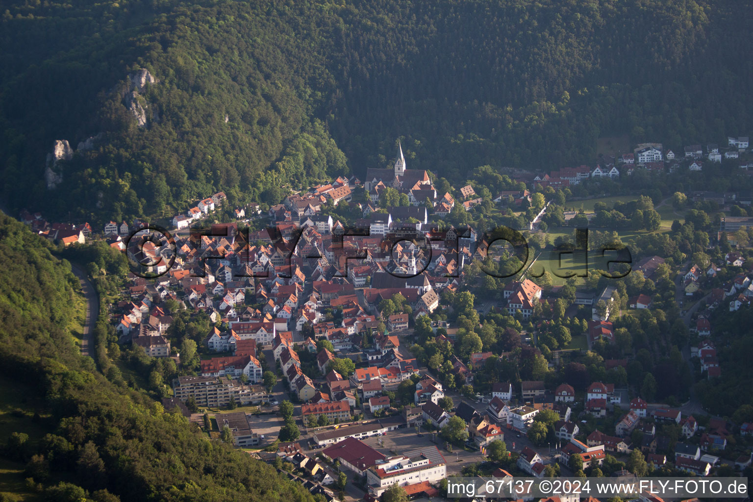 Photographie aérienne de Quartier de Gerhausen à Blaubeuren dans le département Bade-Wurtemberg, Allemagne