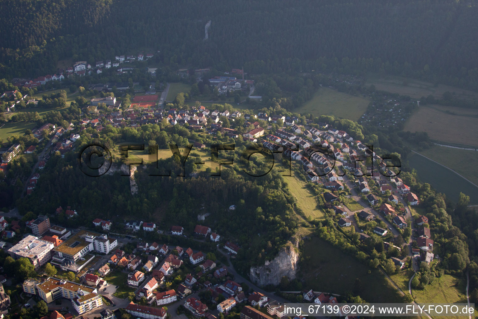 Vue aérienne de Blaubeuren dans le département Bade-Wurtemberg, Allemagne