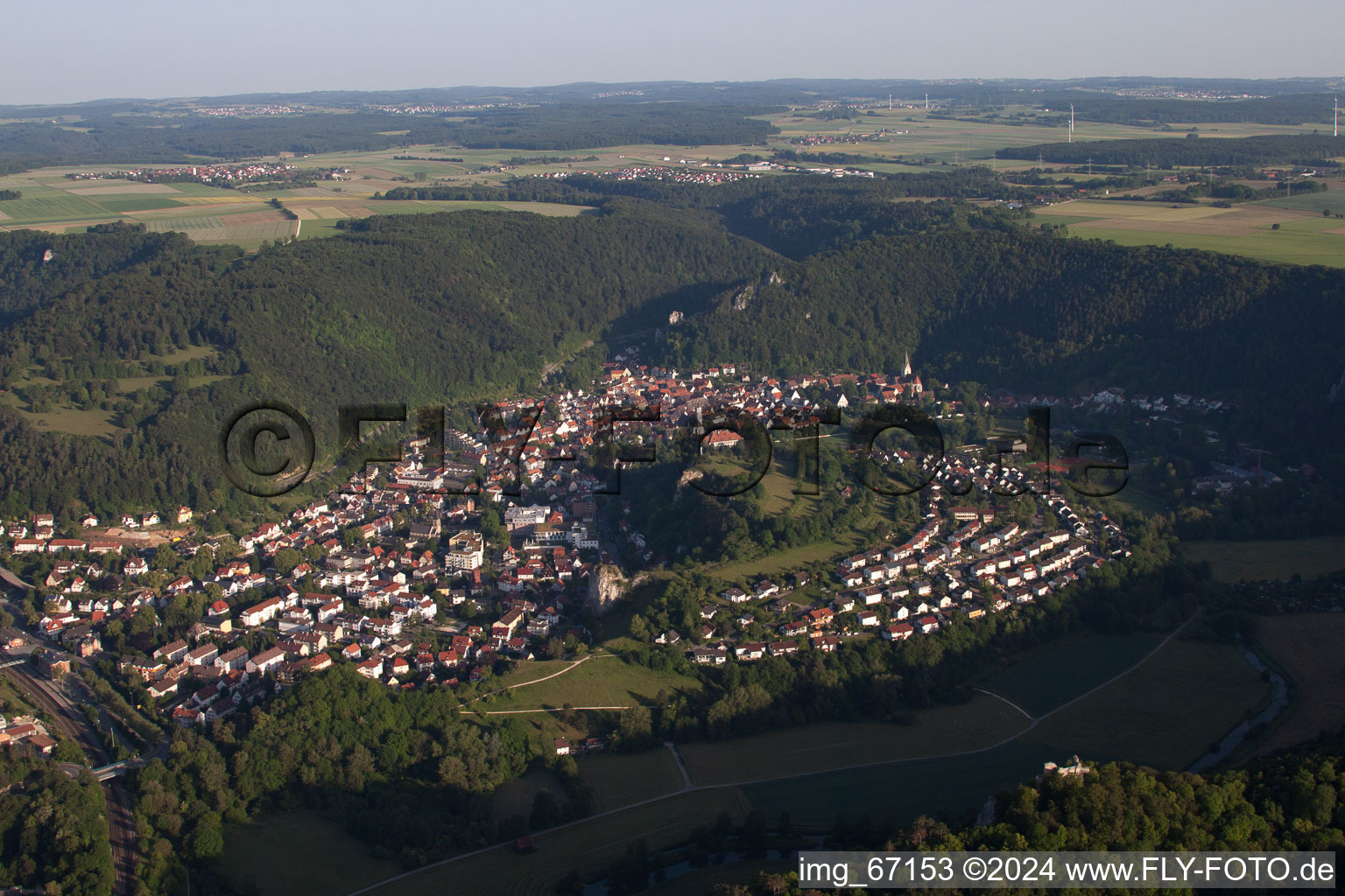 Blaubeuren dans le département Bade-Wurtemberg, Allemagne d'en haut