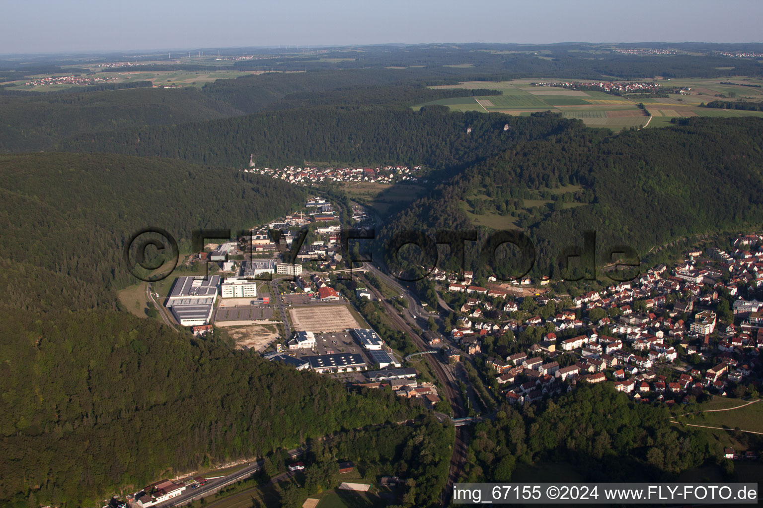 Quartier de Gerhausen à Blaubeuren dans le département Bade-Wurtemberg, Allemagne d'en haut