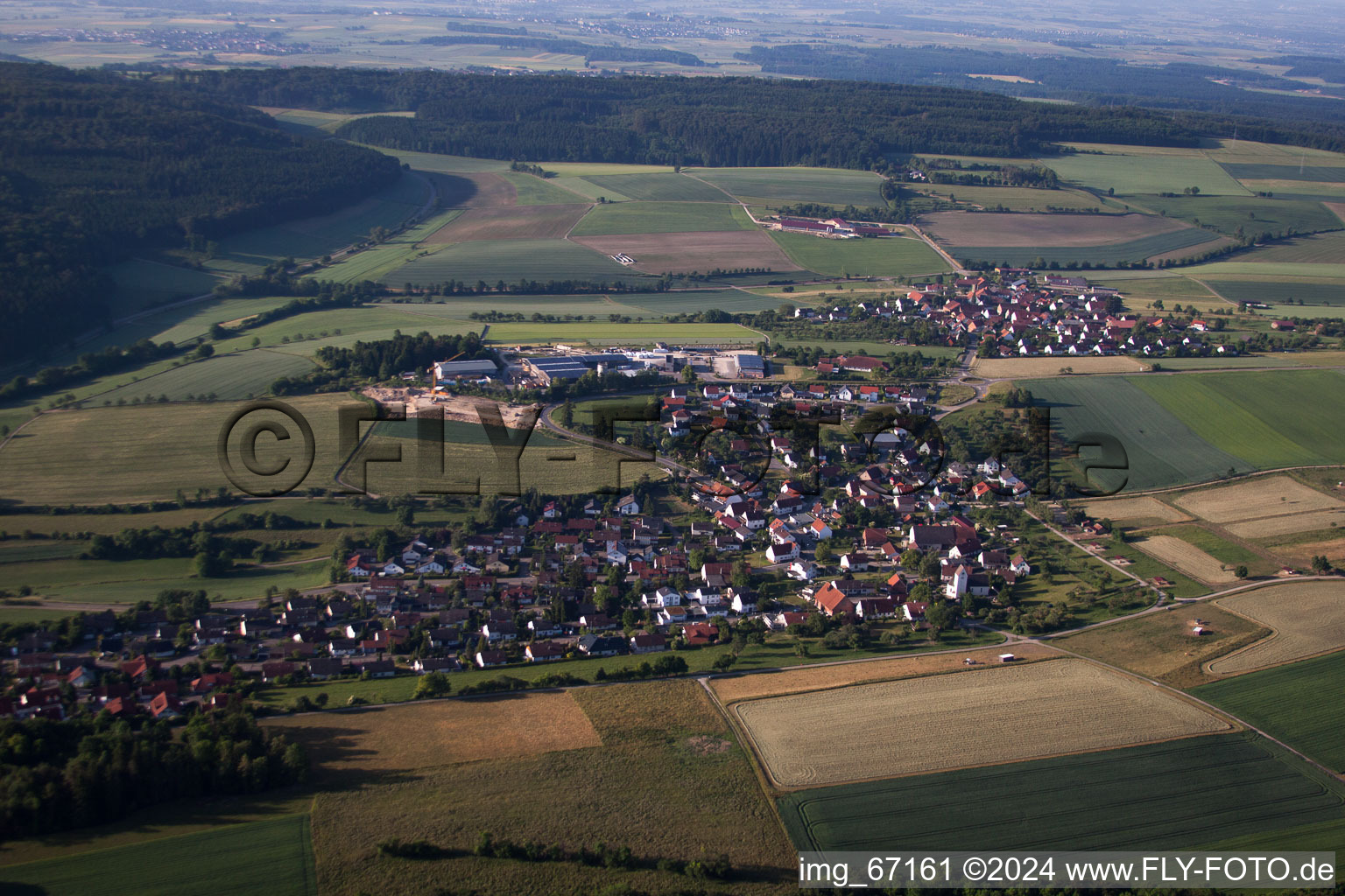 Vue aérienne de Quartier de Dietingen à Blaustein dans le département Bade-Wurtemberg, Allemagne