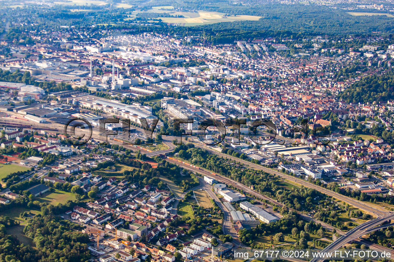 Vue aérienne de Quartier Weststadt in Ulm dans le département Bade-Wurtemberg, Allemagne