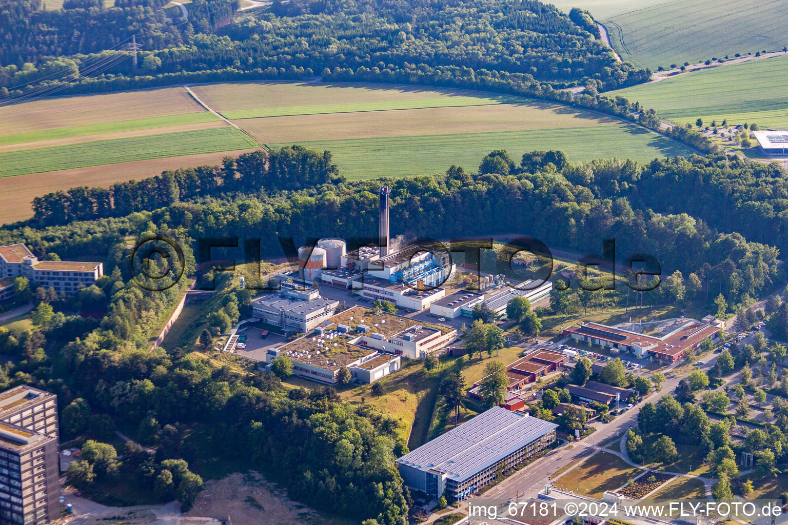 Vue aérienne de Travaux principaux de Fort Oberer Eselsberg (Travaux XXXVI) à le quartier Eselsberg in Ulm dans le département Bade-Wurtemberg, Allemagne