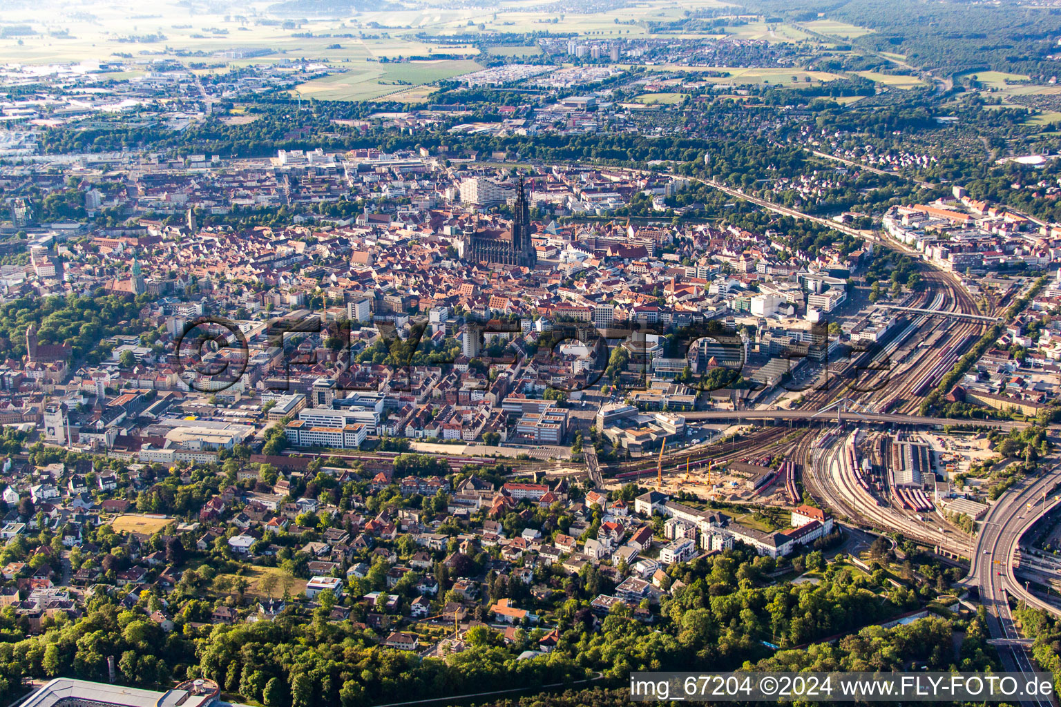 Vue aérienne de VILLE à le quartier Mitte in Ulm dans le département Bade-Wurtemberg, Allemagne