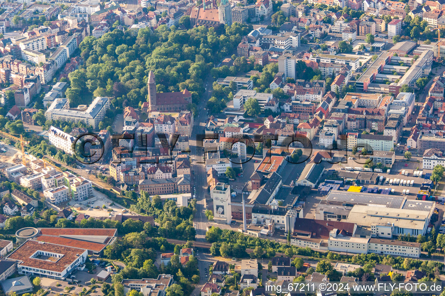 Vue aérienne de Brauerei Bœufs d'Or à le quartier Mitte in Ulm dans le département Bade-Wurtemberg, Allemagne