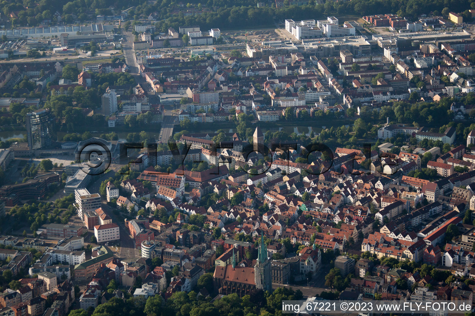 Vue aérienne de Ulm dans le département Bade-Wurtemberg, Allemagne