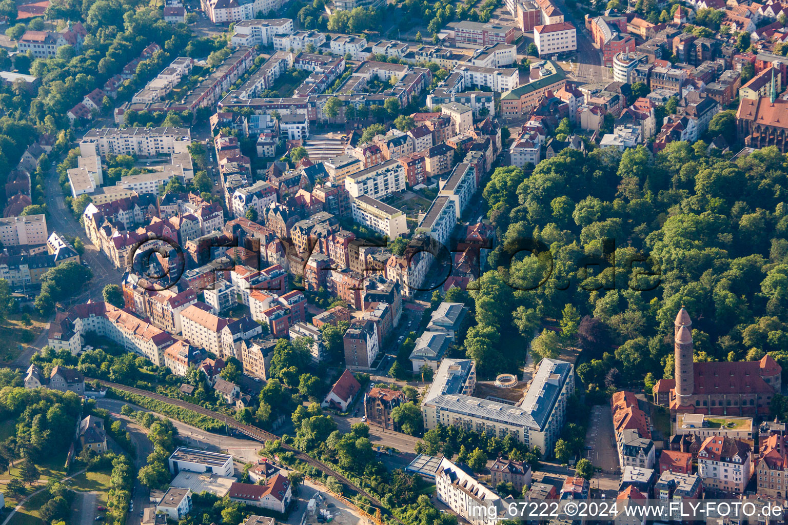 Vue aérienne de Centre pour personnes âgées Elisa à le quartier Mitte in Ulm dans le département Bade-Wurtemberg, Allemagne