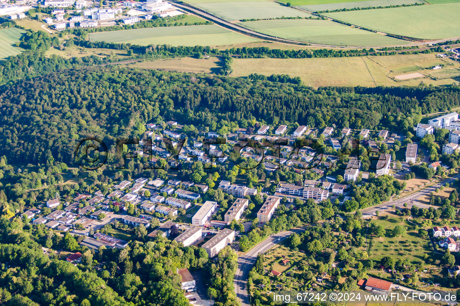 Vue aérienne de Pente de chêne à le quartier Böfingen in Ulm dans le département Bade-Wurtemberg, Allemagne