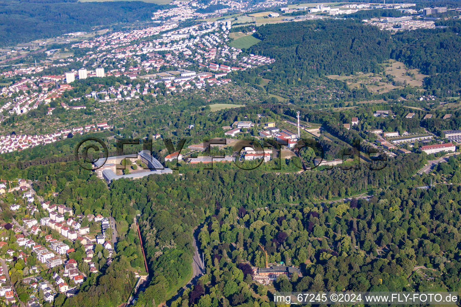 Vue aérienne de Wilhelmsburg de l'est à le quartier Mitte in Ulm dans le département Bade-Wurtemberg, Allemagne