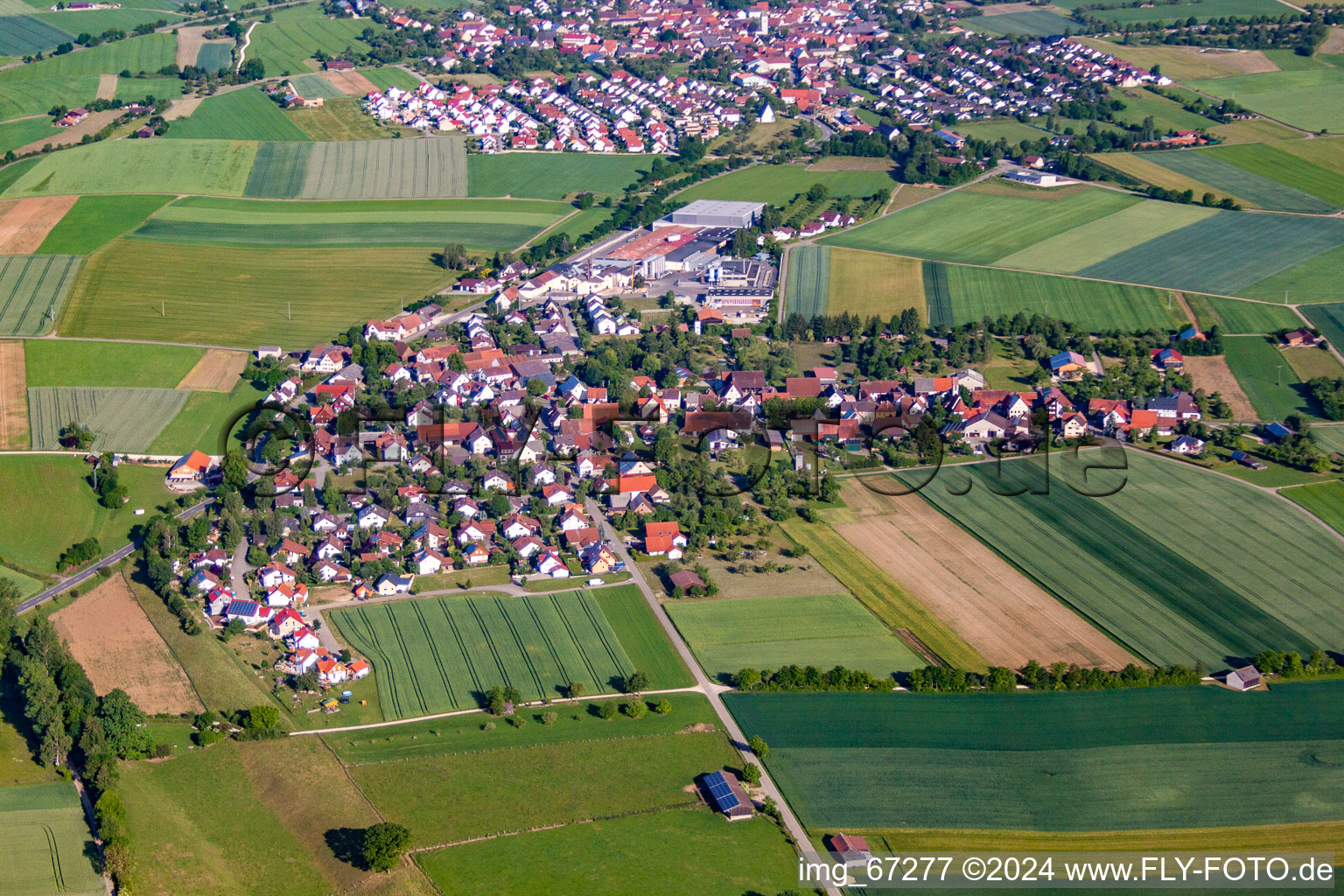 Vue aérienne de De l'est à le quartier Bühlenhausen in Berghülen dans le département Bade-Wurtemberg, Allemagne