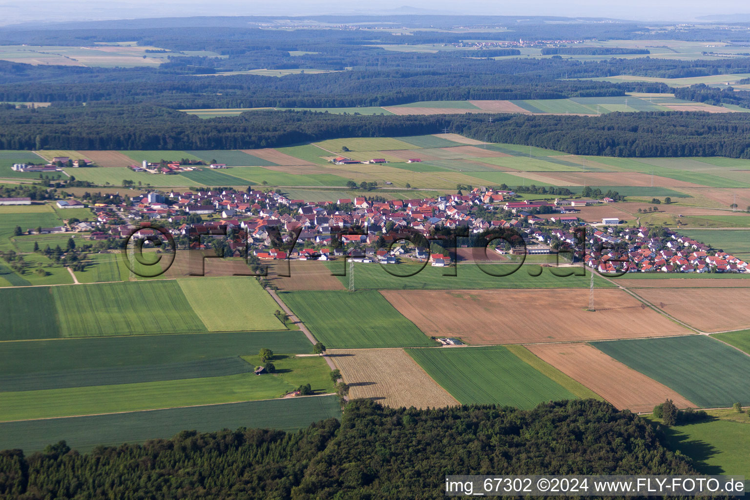 Vue aérienne de Suppingen dans le département Bade-Wurtemberg, Allemagne