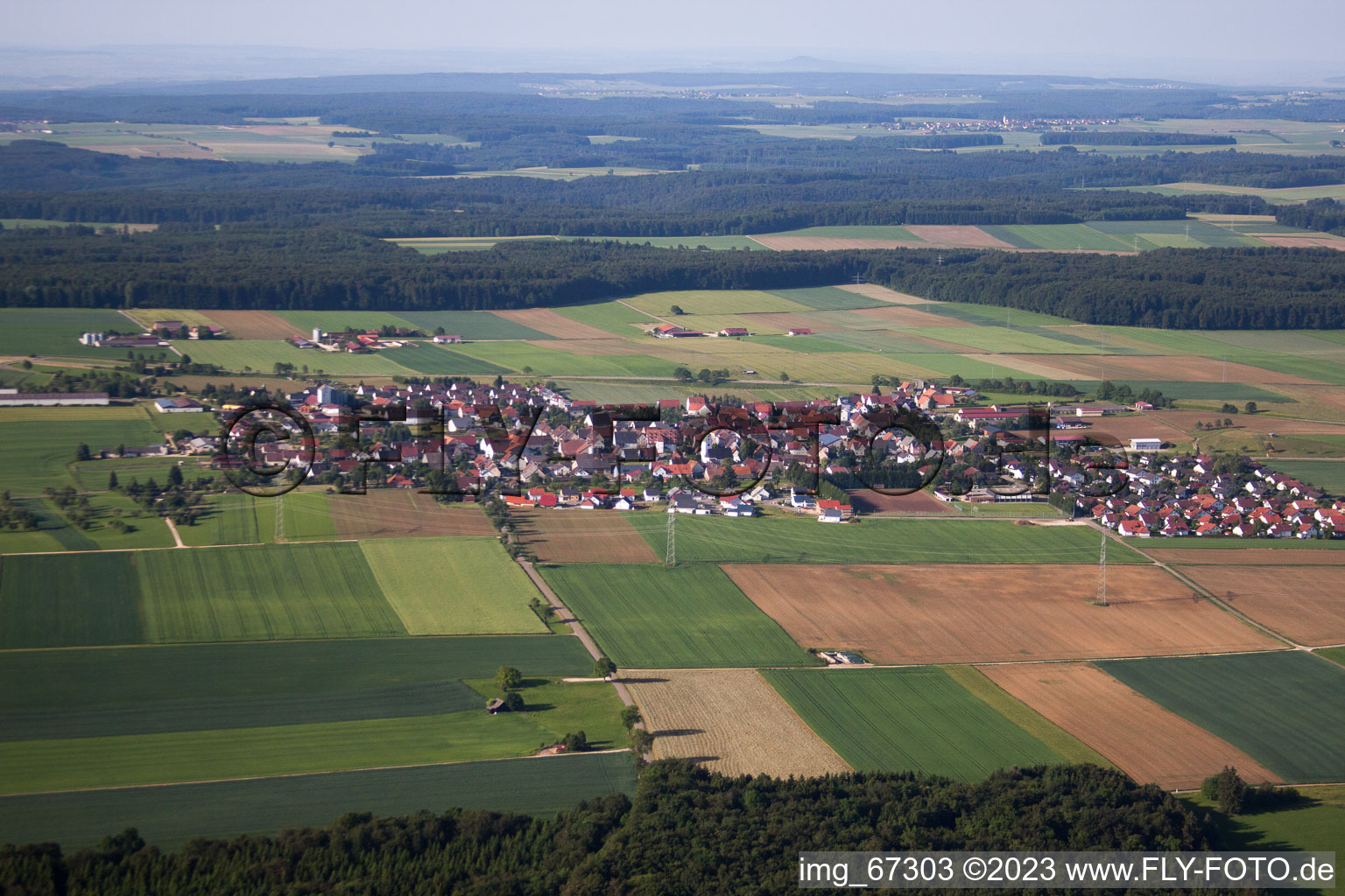 Vue aérienne de Suppingen dans le département Bade-Wurtemberg, Allemagne