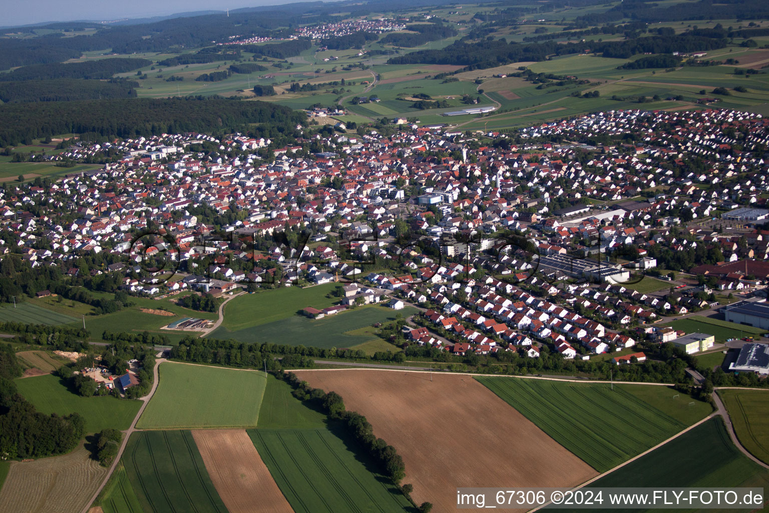 Vue aérienne de Laichingen dans le département Bade-Wurtemberg, Allemagne