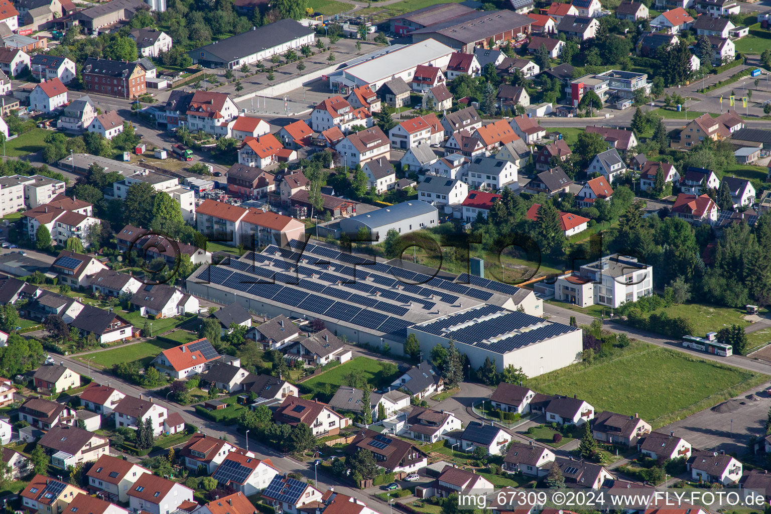 Vue oblique de Laichingen dans le département Bade-Wurtemberg, Allemagne