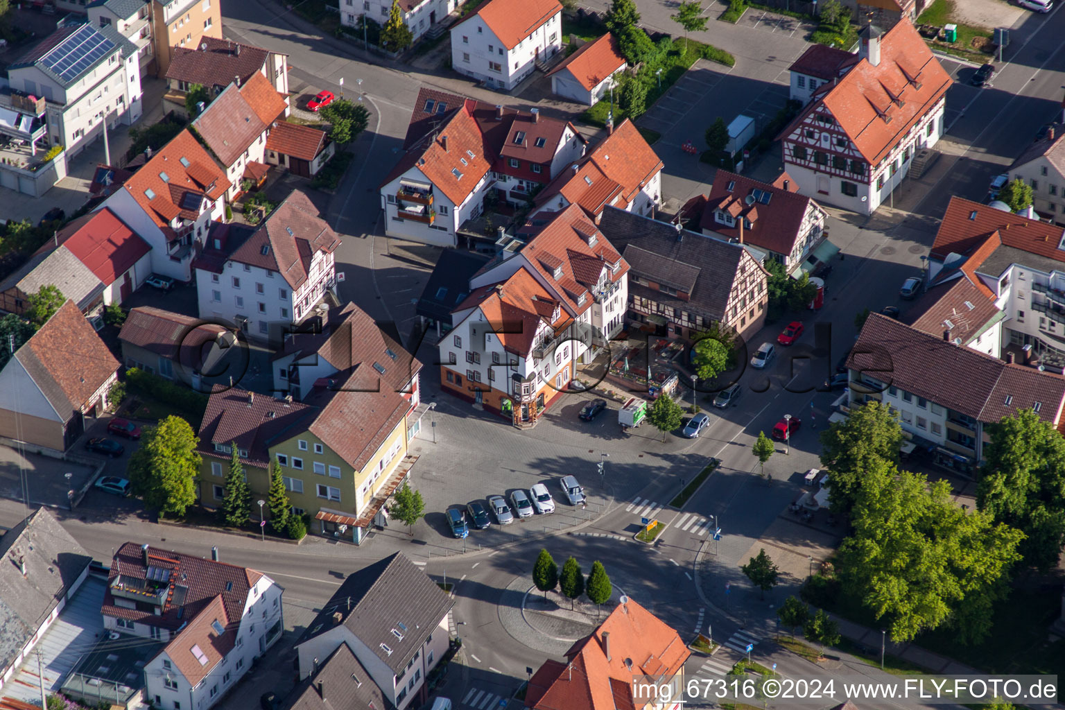 Vue aérienne de Marché à Laichingen dans le département Bade-Wurtemberg, Allemagne