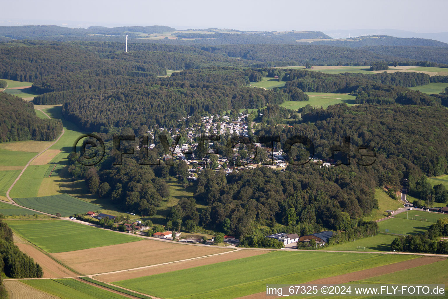 Vue aérienne de Camping Albe à Westerheim dans le département Bade-Wurtemberg, Allemagne