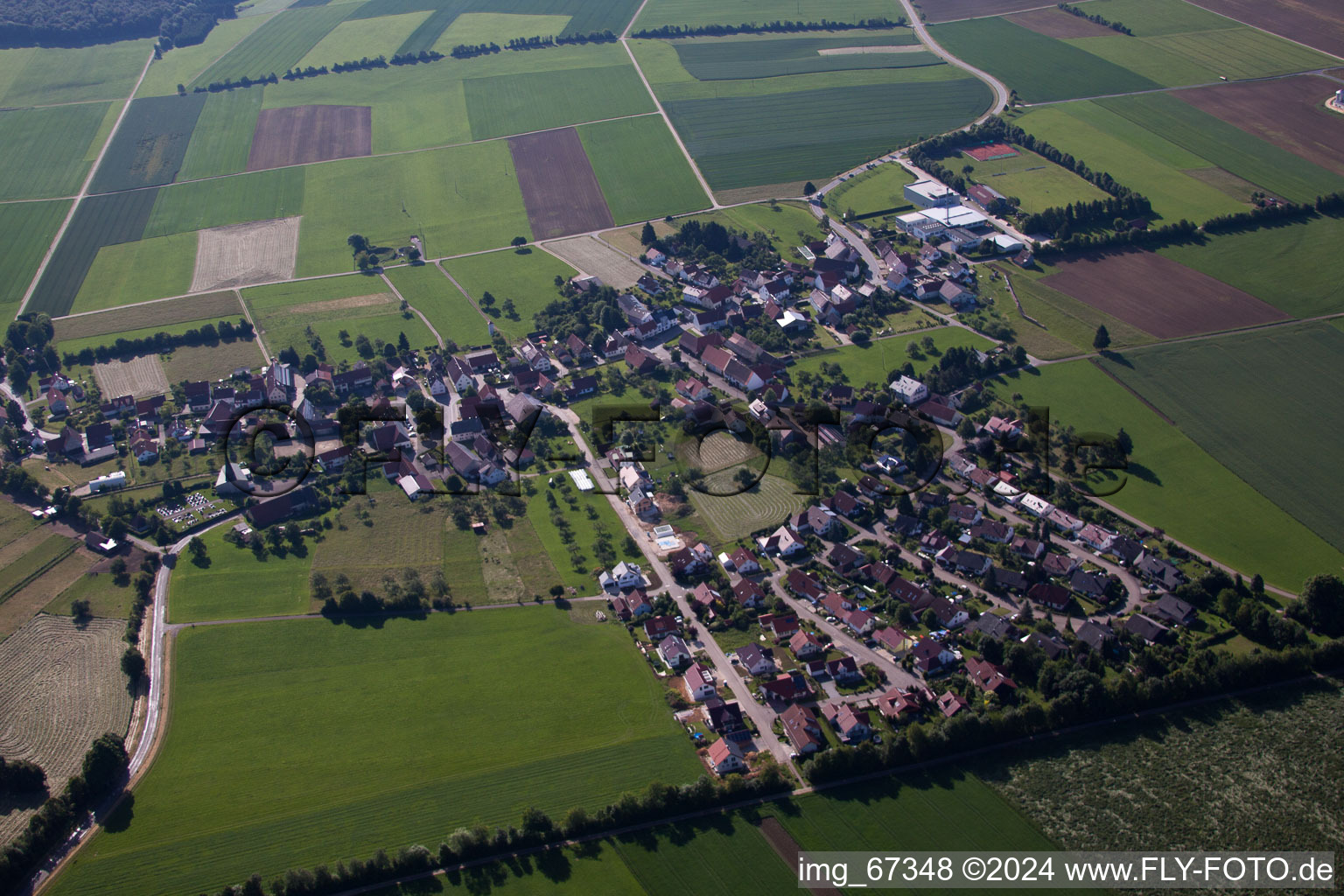 Vue aérienne de Ingstetten dans le département Bade-Wurtemberg, Allemagne