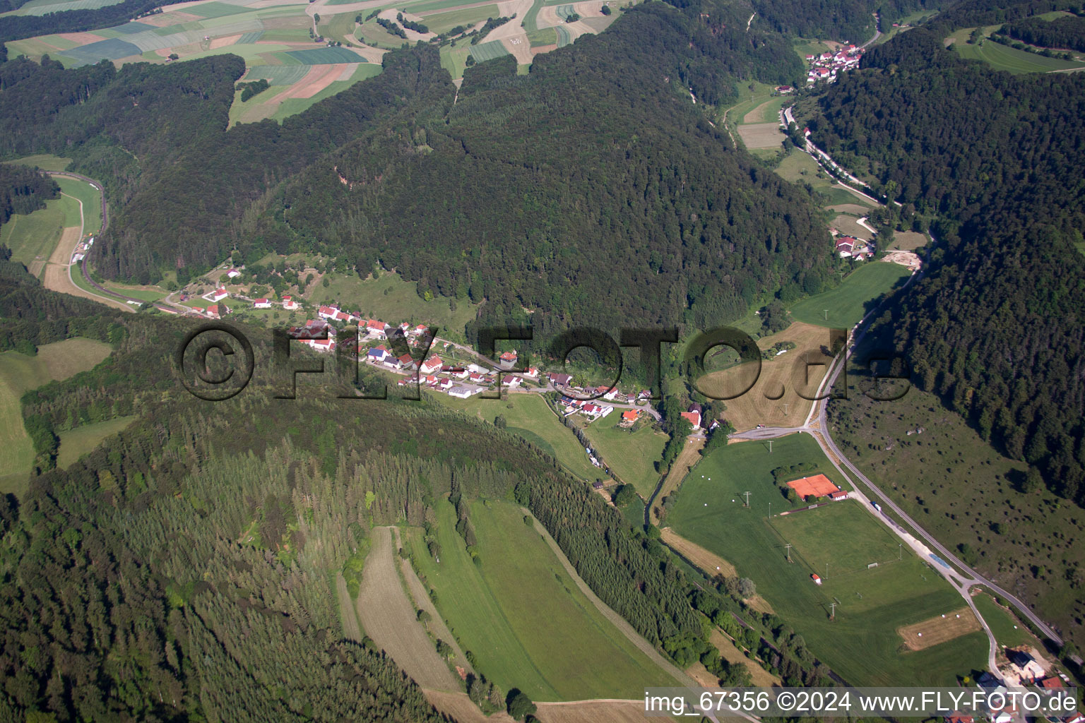 Vue aérienne de Gundershofen dans le département Bade-Wurtemberg, Allemagne