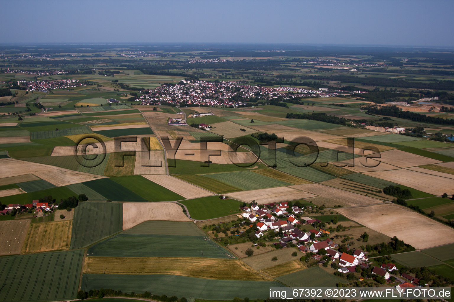 Vue aérienne de Schemmerhofen dans le département Bade-Wurtemberg, Allemagne