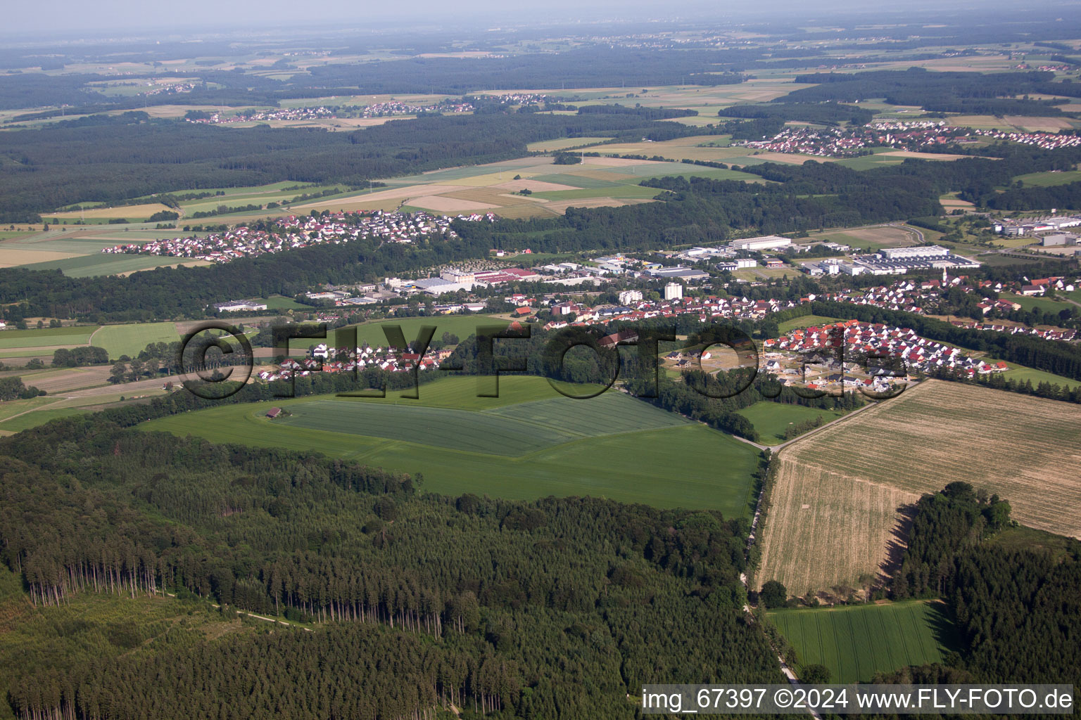 Vue aérienne de Biberach an der Riss à Biberach an der Riß dans le département Bade-Wurtemberg, Allemagne