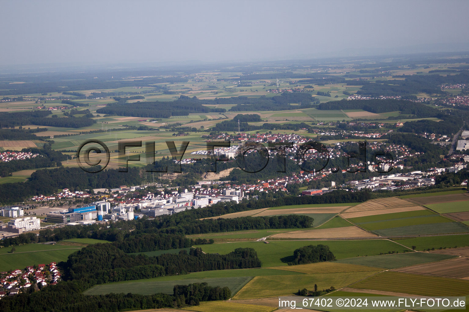 Vue oblique de Biberach an der Riss à Biberach an der Riß dans le département Bade-Wurtemberg, Allemagne