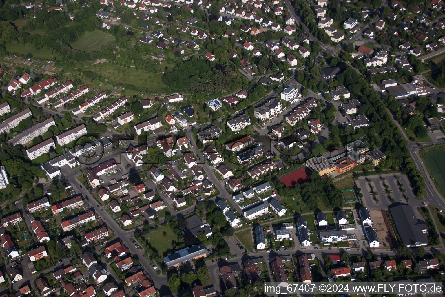 Vue aérienne de Biberach an der Riß dans le département Bade-Wurtemberg, Allemagne