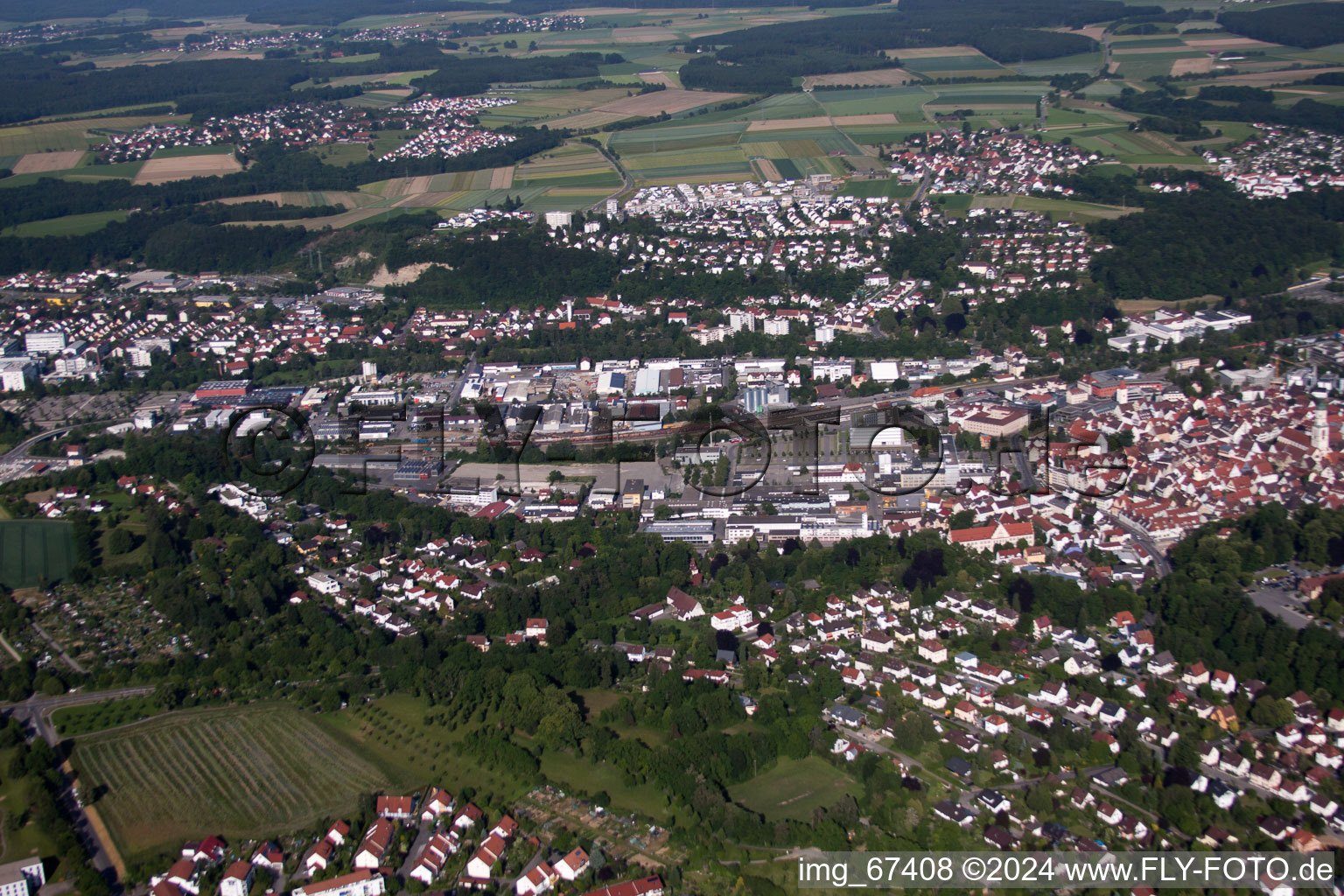 Vue aérienne de Biberach an der Riß dans le département Bade-Wurtemberg, Allemagne