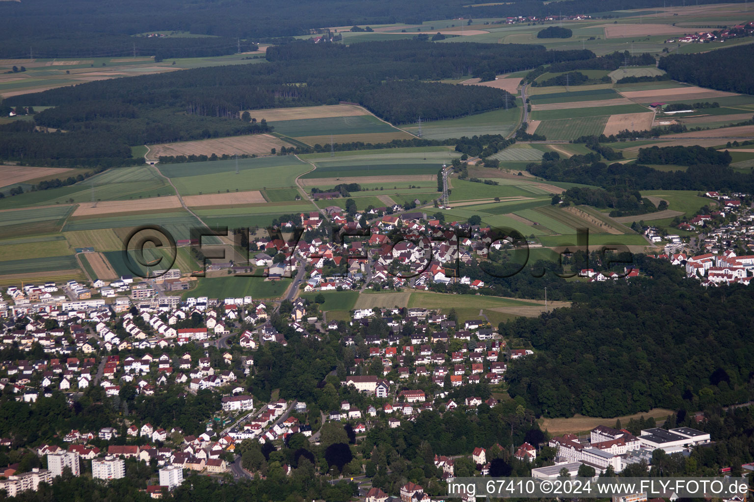 Vue oblique de Biberach an der Riß dans le département Bade-Wurtemberg, Allemagne