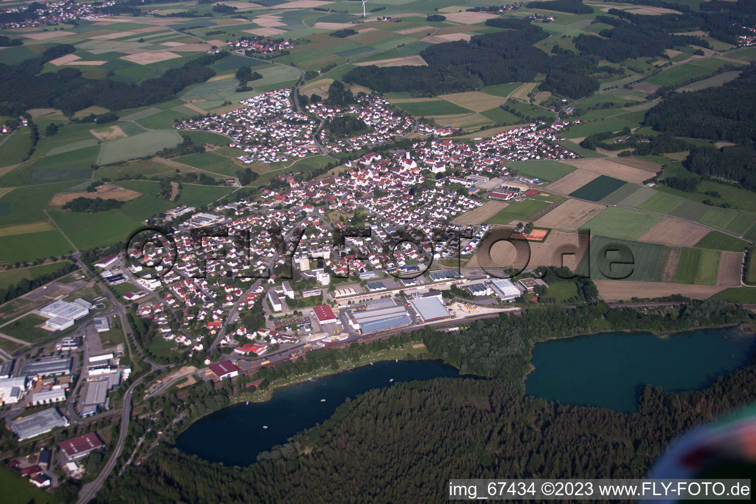 Vue aérienne de Ummendorf Ried à Ummendorf dans le département Bade-Wurtemberg, Allemagne