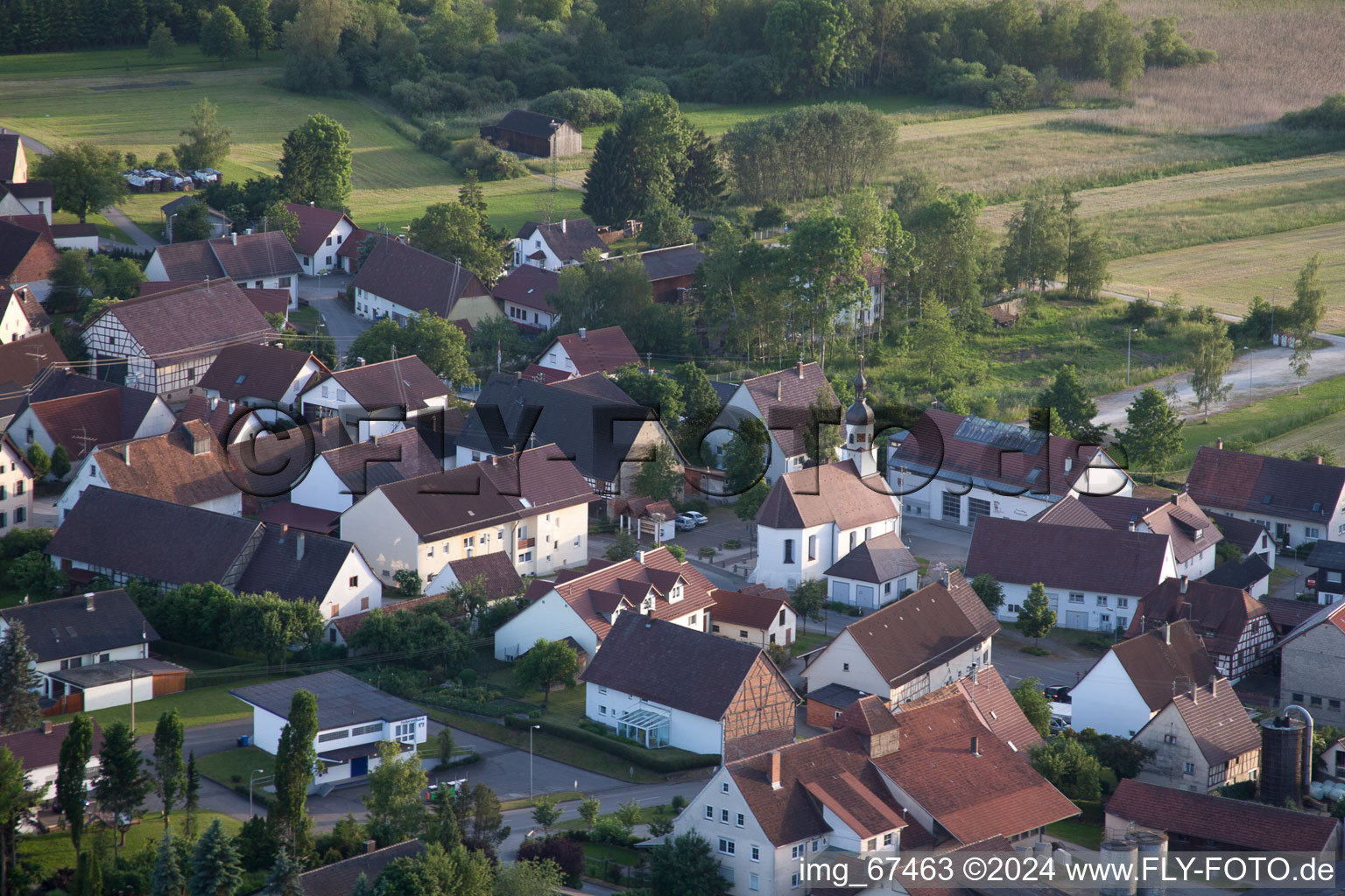 Vue aérienne de Chapelle Saint-Oswald à Tiefenbach dans le département Bade-Wurtemberg, Allemagne