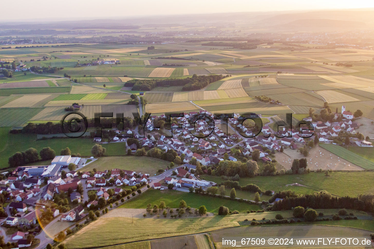 Vue aérienne de Quartier Hailtingen in Dürmentingen dans le département Bade-Wurtemberg, Allemagne