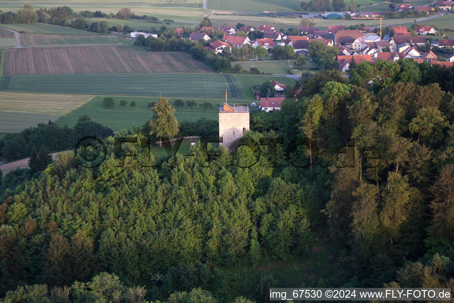 Vue oblique de Uttenweiler dans le département Bade-Wurtemberg, Allemagne