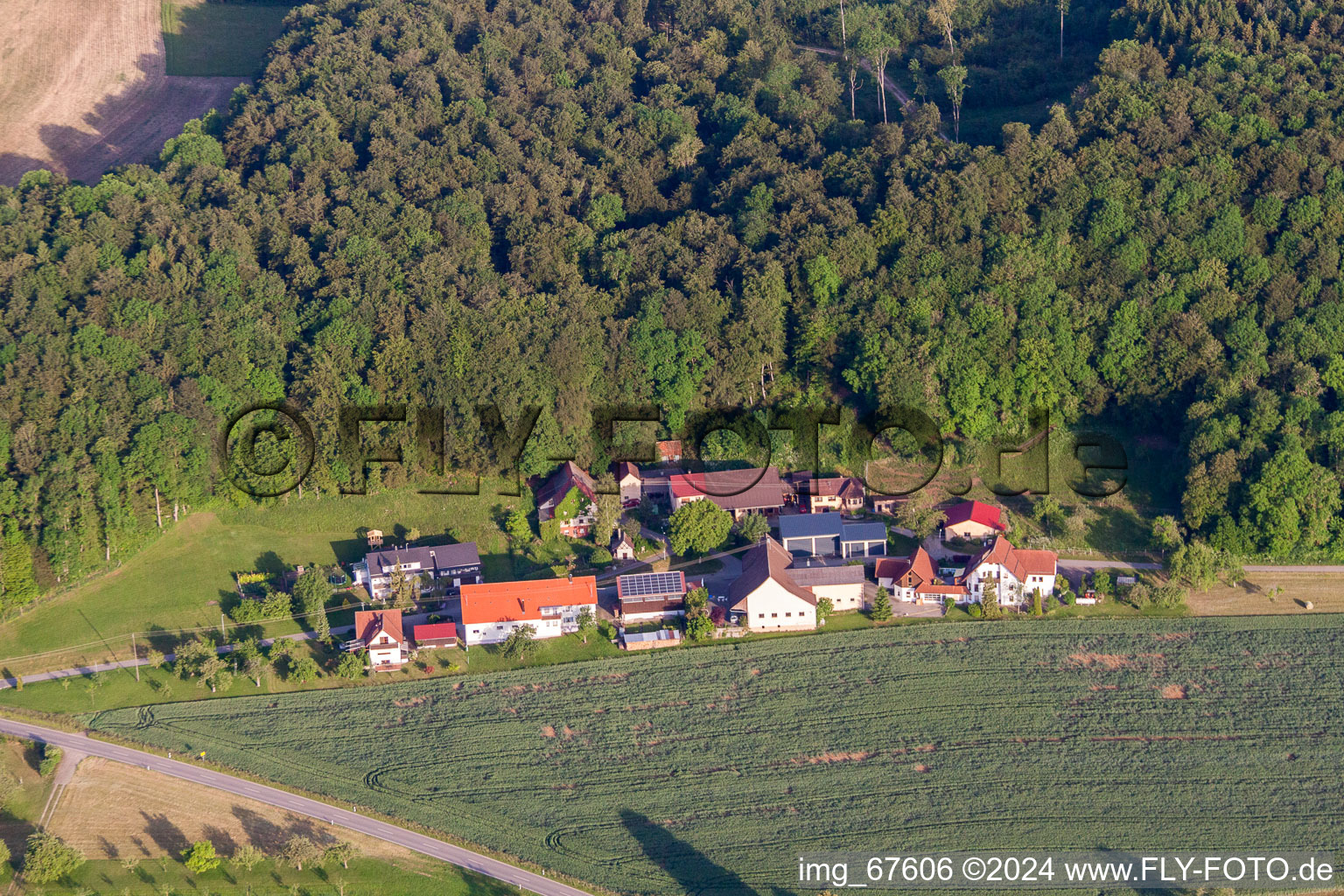 Vue aérienne de Cabane en brique à le quartier Granheim in Ehingen dans le département Bade-Wurtemberg, Allemagne