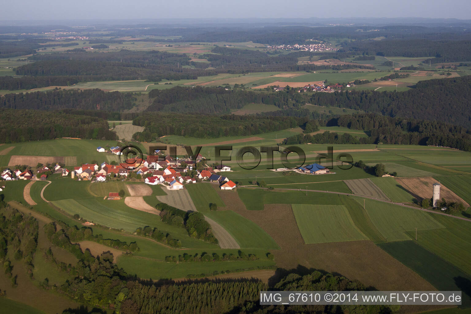 Vue aérienne de Brêmelau à Münsingen dans le département Bade-Wurtemberg, Allemagne