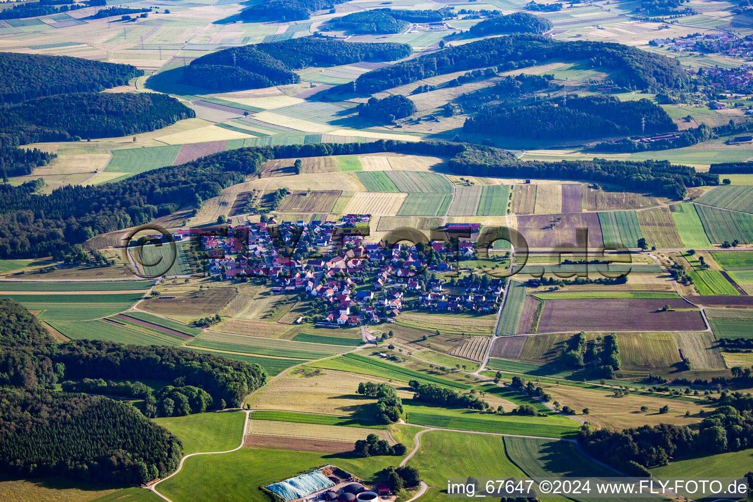 Vue aérienne de Ohnastetten dans le département Bade-Wurtemberg, Allemagne