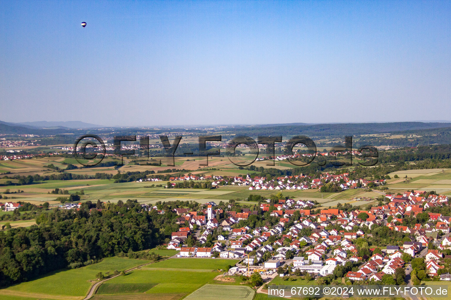 Quartier Mähringen in Kusterdingen dans le département Bade-Wurtemberg, Allemagne d'en haut