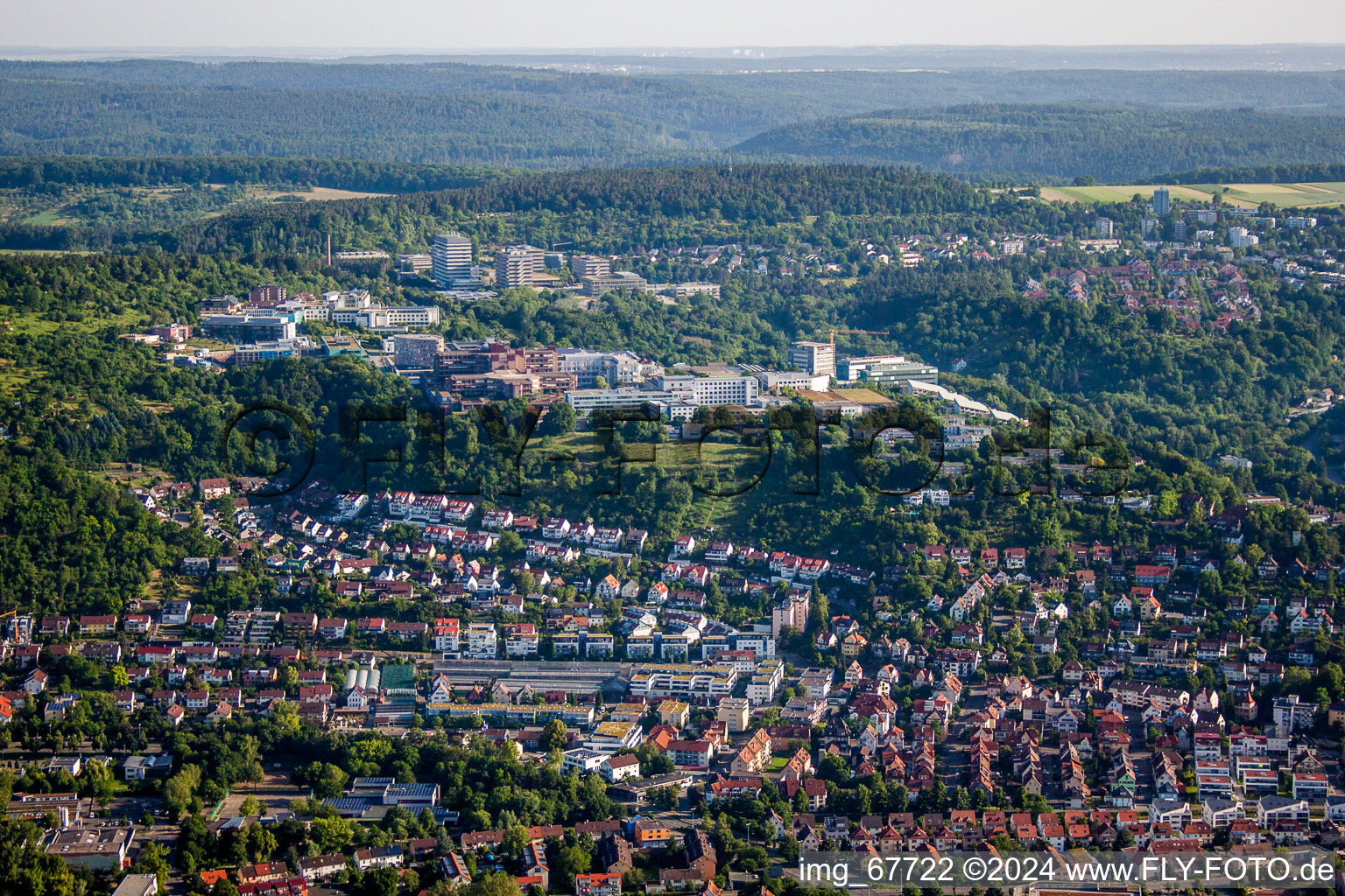 Photographie aérienne de Terrain de la clinique de l'hôpital universitaire de médecine du Schnarrenberg à Tübingen dans le département Bade-Wurtemberg, Allemagne